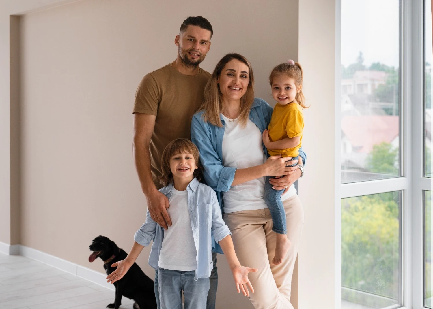 Happy family at home